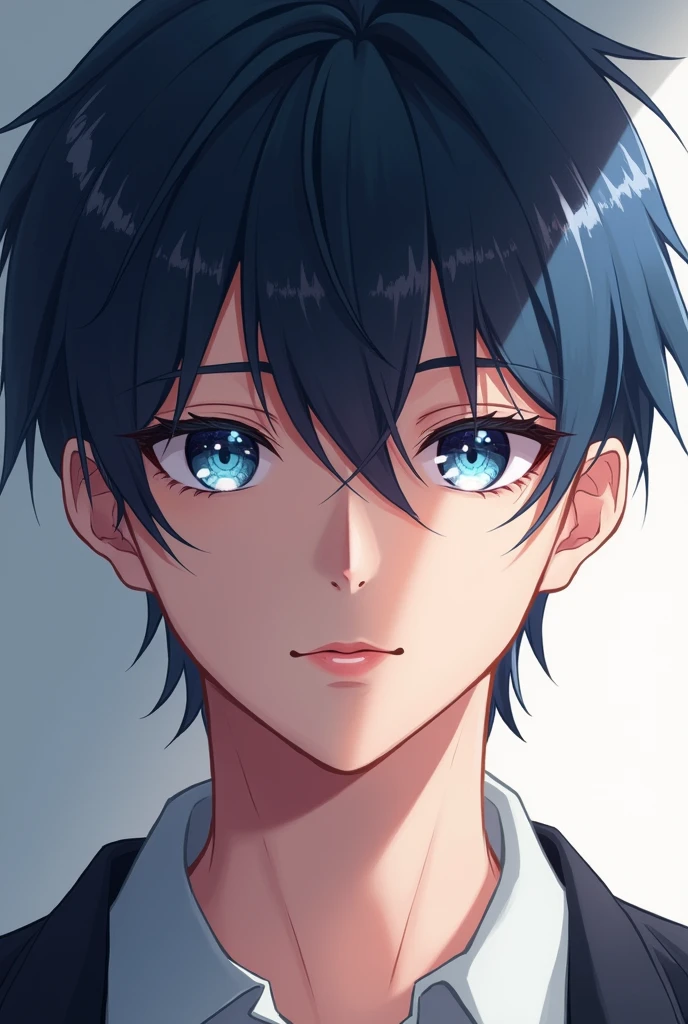 Anime boy blue eyes, sexy lips