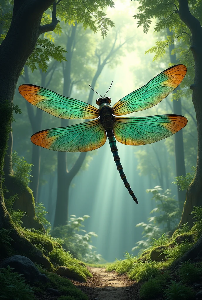 giant dragonfly in the forest