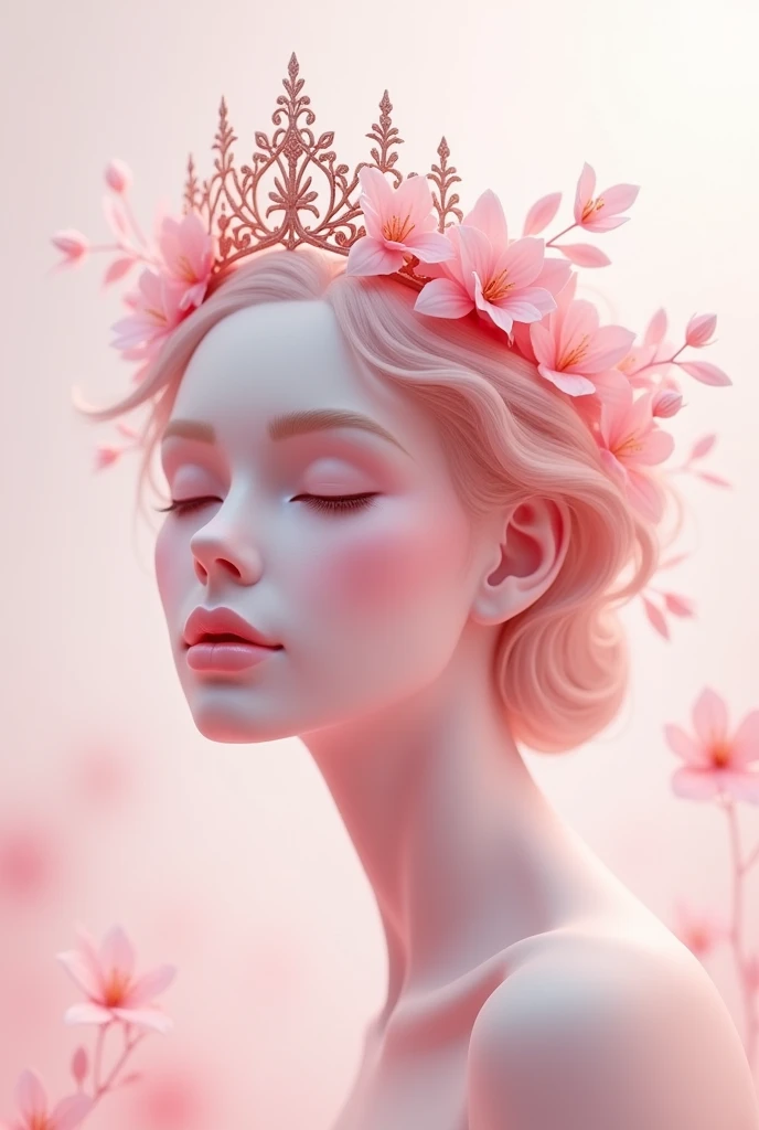 create a realistic 3d female crown in pink with a transparent background so you can use it in a project