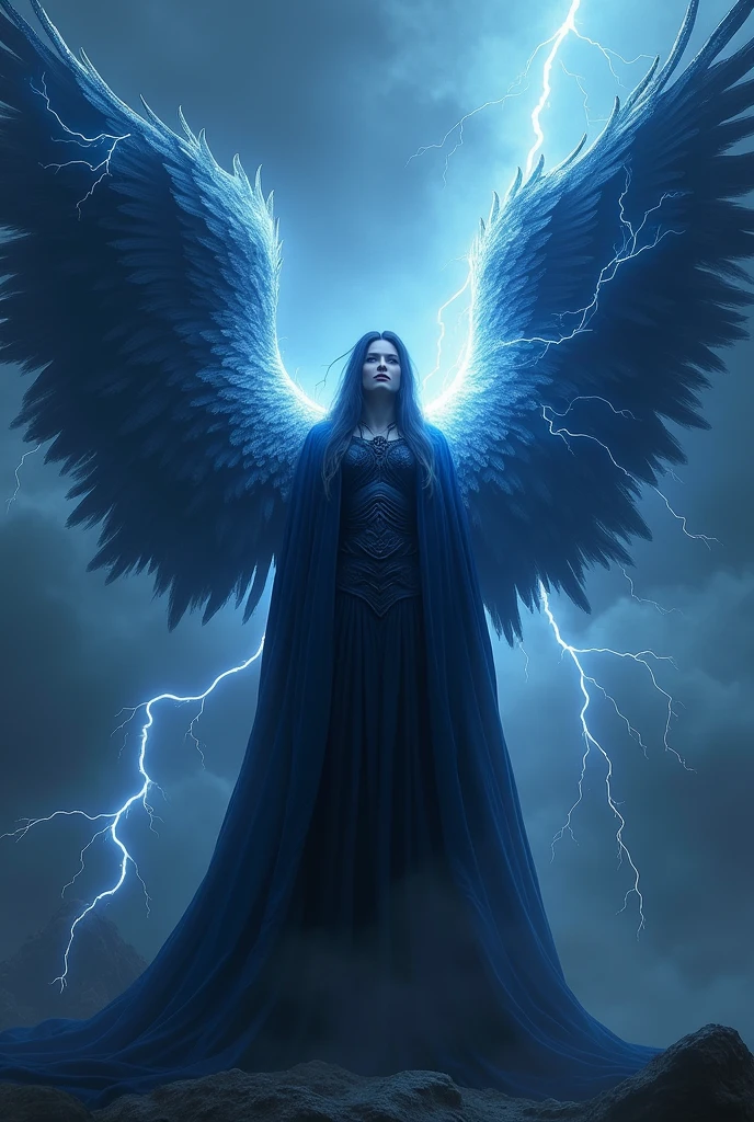 navy blue black angels with lightning
