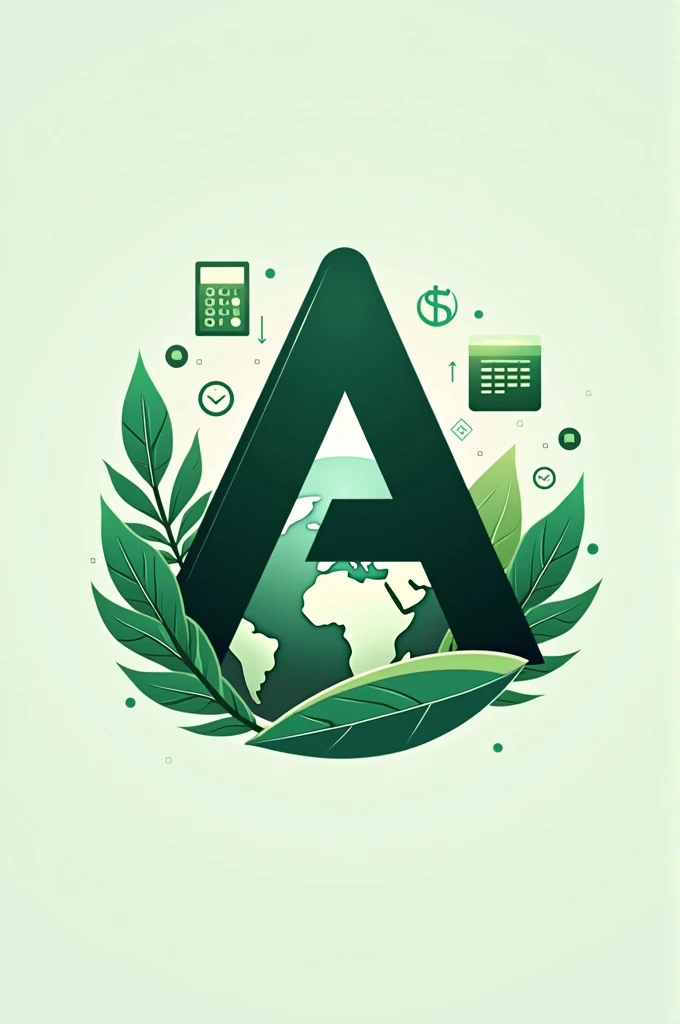 I want to create my company logo, It is a financial company for the field.
I want you to add the following items:
- A letter "A"
- Elements of the field (it could be: a tractor, word, pico, hoe, etc).
- Light Green and Black Color.
- Planet Earth.
- And other things that you see fit for the logo.