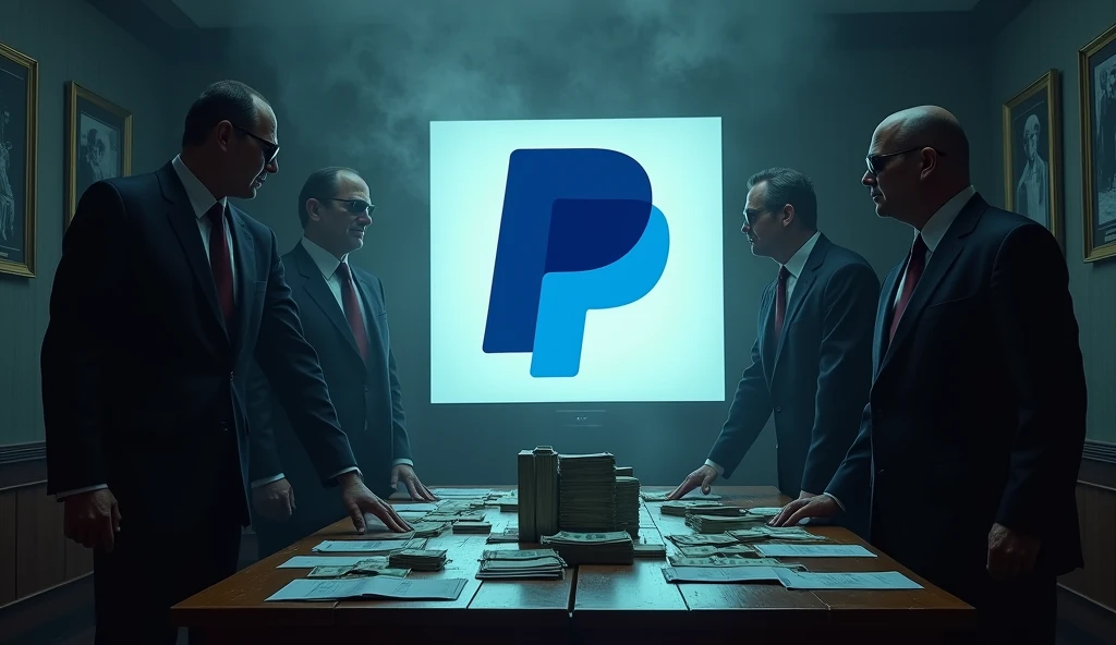 PayPal logo in a money laundering and corruption scenario