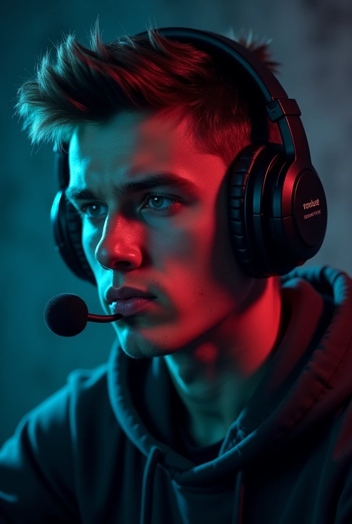 A picture for a gamer profile on YouTube,  mic