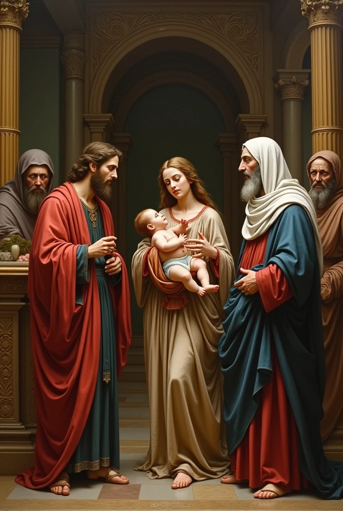 The Presentation of the Lord in the Temple with Simeon and Anna Mary and Joseph on February 2