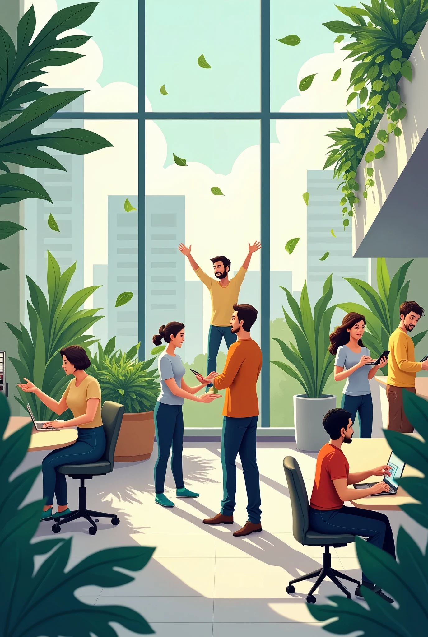 workers in a healthy environment)