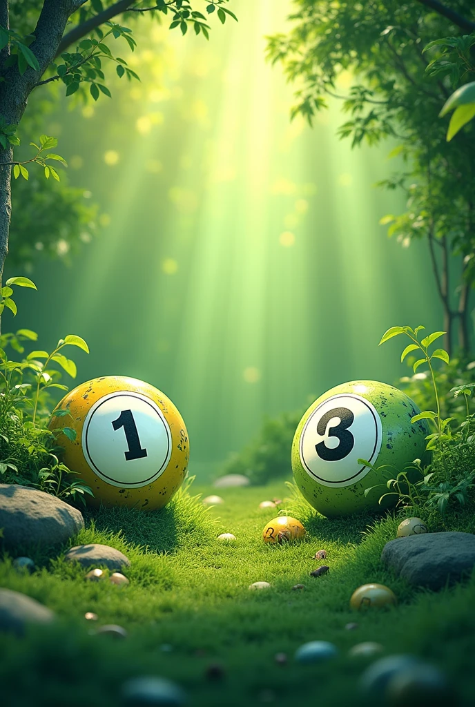 Green background with drawn mega sena numbers