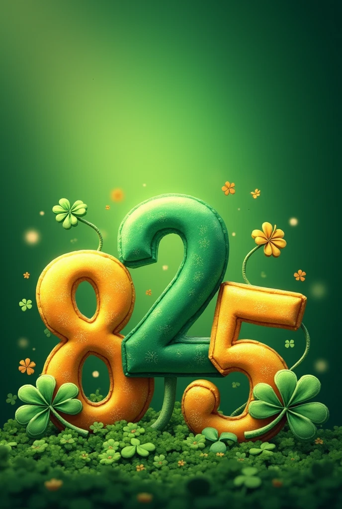 Green background with several lucky numbers drawn mega sena four leaf clover 