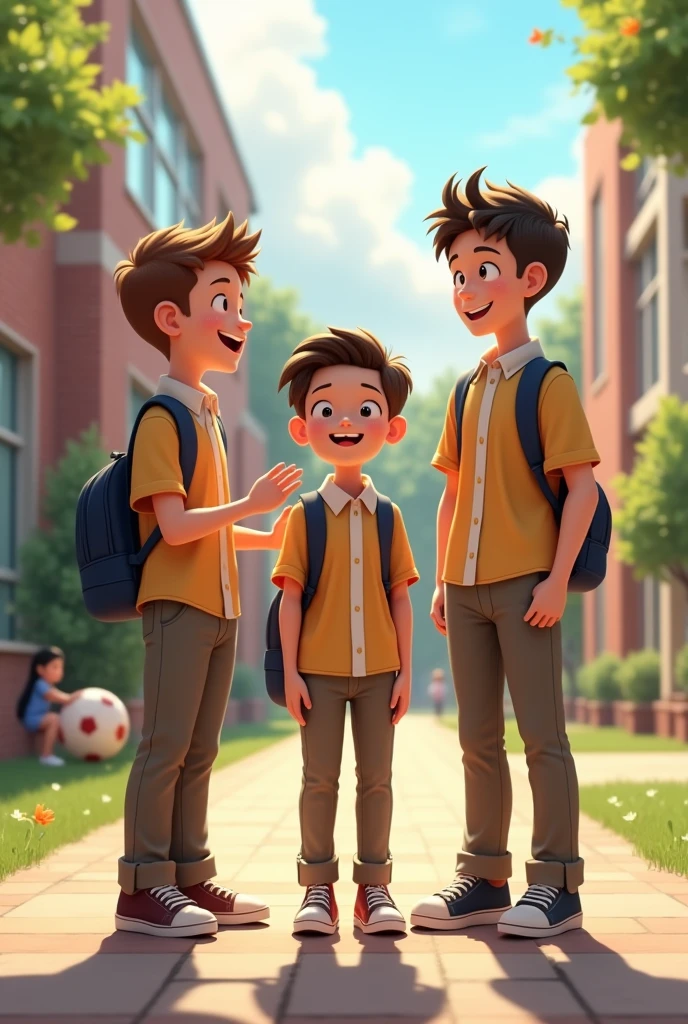 Has 3 best friends boys school