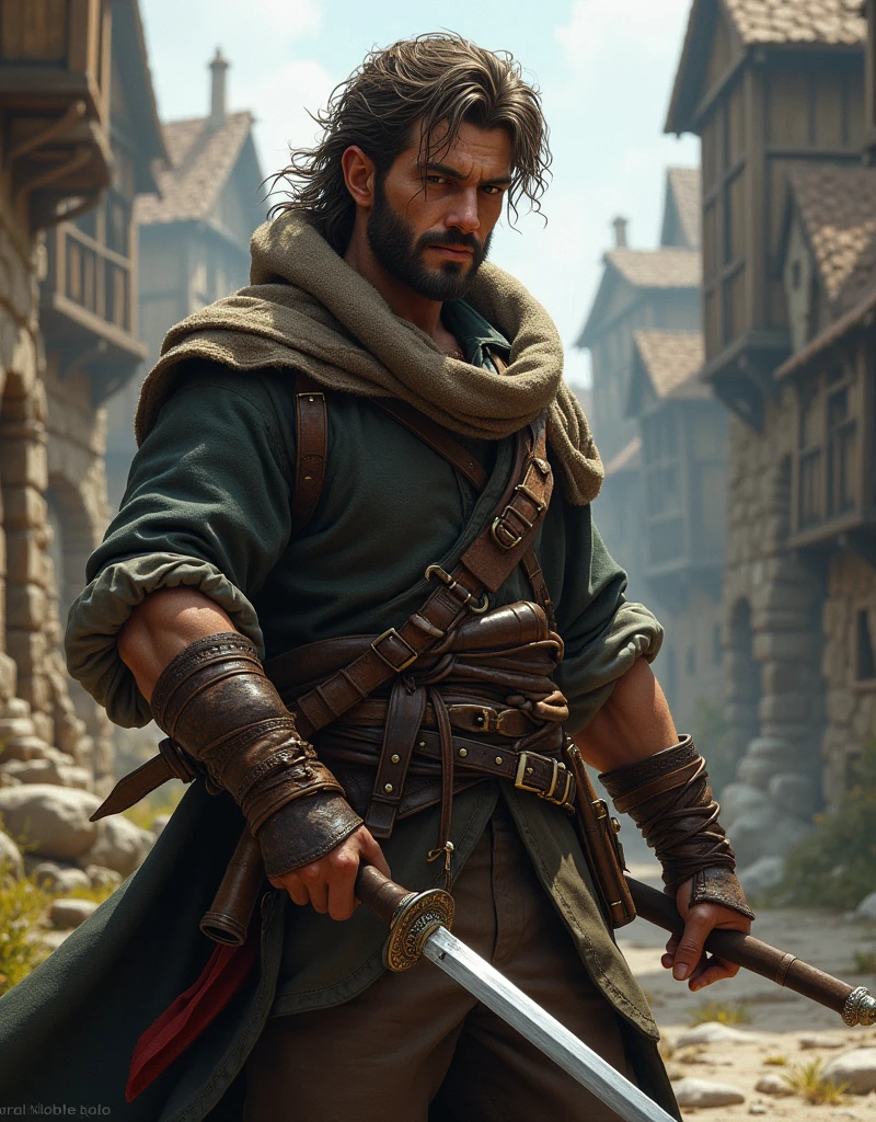 1man swashbuckler duelist rogue medieval hiberic raggedclothes rapier cockysmile