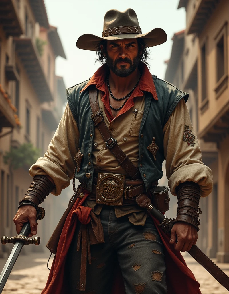 1man swashbuckler duelist rogue medieval spanish raggedclothes rapier cockysmile