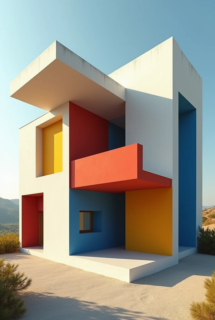 House with neoplasticist idea