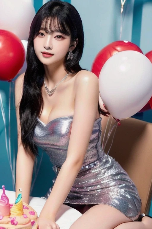 Mujer araffe sentada frente a un pastel de cumpleaños con velas., jisoo de blackpink, Jisoo de Blackpink, tzuyu de dos veces, retrato de jisoo rosa negro, jinyoung shin, Bae Suzy, Jaeyeon Nam, Lalisa Manobal, parque roseanne de blackpink, jossi de blackpink, gongbi, Seseon Yoon, kim doyoung, Físico : el abdomen más pequeño jamás visto, jisoo from blackpink, popular south korean makeup, quality detailed ,(beautiful makeup :1.2), Wide hips, big, big ass, (best quality, 8K, masterpiece: 1.3), Clear focus: 1.2, Perfect body beauty: 1.4, strong abs, Very detailed face and skin texture. , detailed eyes, double eyelids, (long hair), having very marked curves, with greater volume in ((hips and breasts)), which makes the waist look much smaller ((wasp waist))