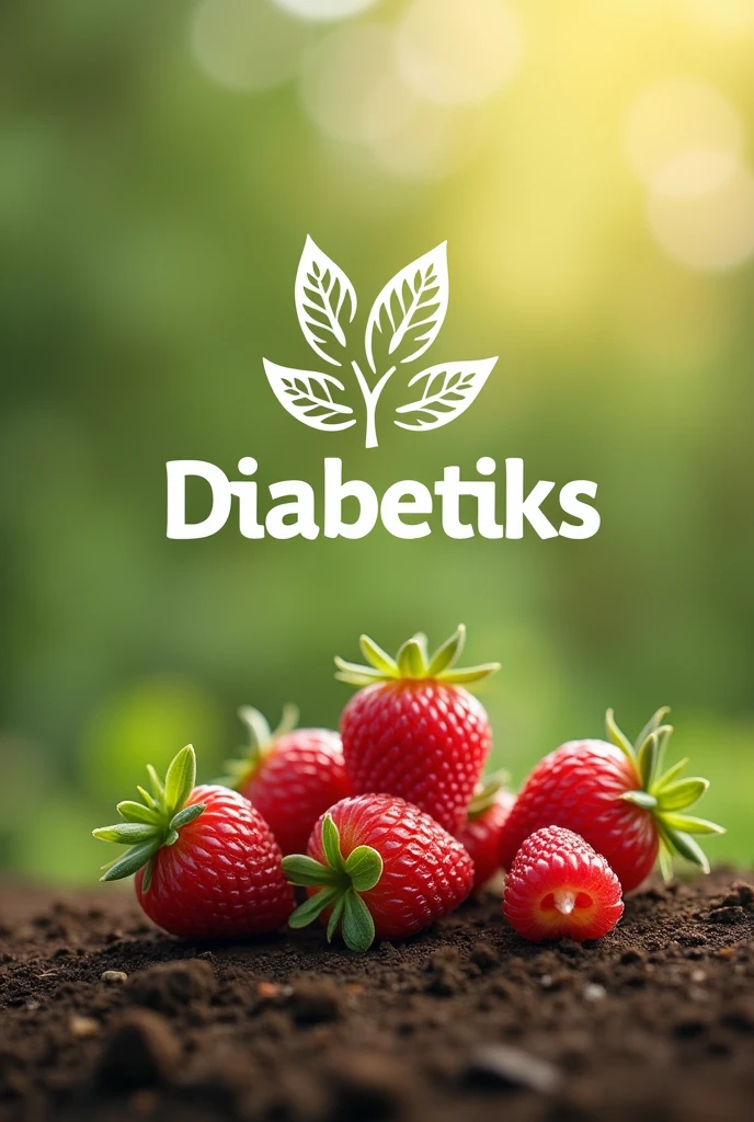 a logo with the name DIABETIKS, that shows that candy is sold, treats and snacks 100% natural and committed to caring for the environment