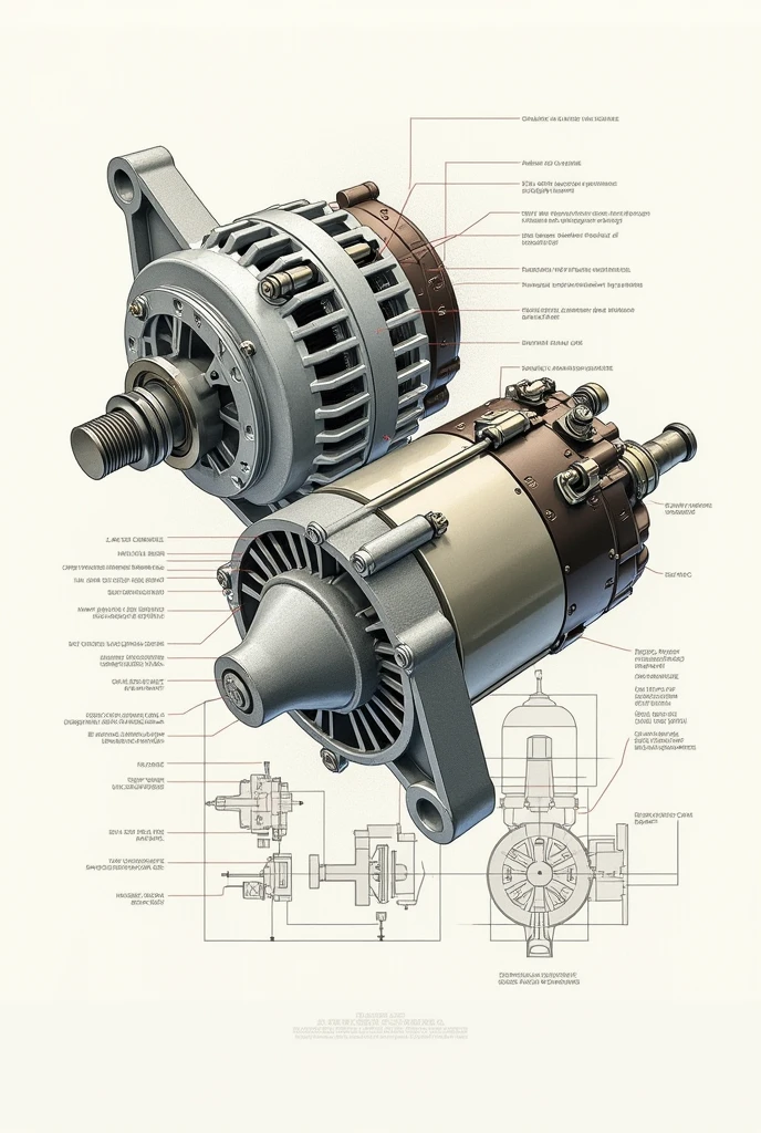 GENERATES AN ALTERNATOR AGAINST A STARTER IN DRAWING