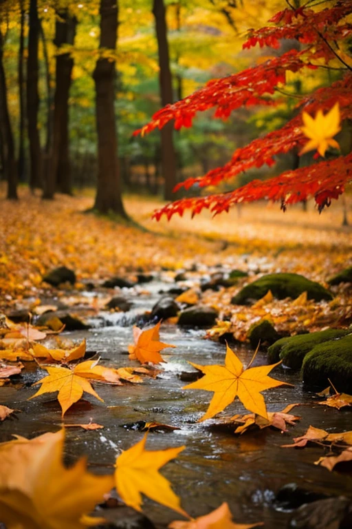 forest、autumn leaves