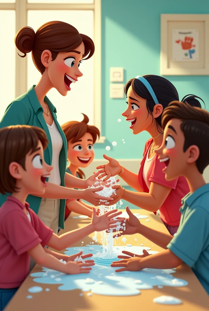 Using eco-friendly, non-toxic cleaning products and everyday items with children and the teacher