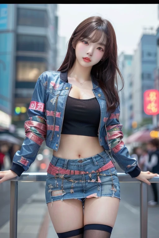 A woman in a short skirt and jacket posing for a photo., Chinese girl, korean girl, beautiful Asian girl, Asian girl, young Asian girl, attractive girl, Chinese woman, beautiful asian woman, korean woman, beautiful south korean woman, thin girl photo, gorgeous young korean woman, beautiful young korean woman, asian woman, hyper-detailed Asian