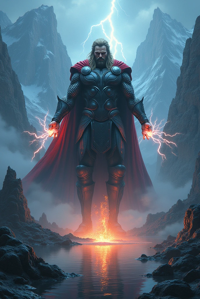 Thor Mal wallpaper enima of a tree and mountains and a lake of fire