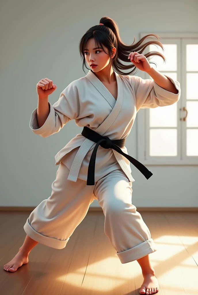 Create an image of what karate would be like if you were a woman
