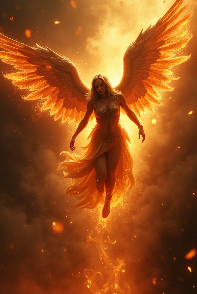 a fallen angel men descending in flames to earth, ultra realistic, 8k, with a tear in its eyes, brilliant flames, highly detailed, dramatic lighting, chiaroscuro, cinematic, epic scale, dramatic shadows, intense colors, glowing embers, dramatic expression, detailed feathers, intricate details, photorealistic, volumetric lighting, god rays, dynamic pose, cinematic angle, award winning, masterpiece