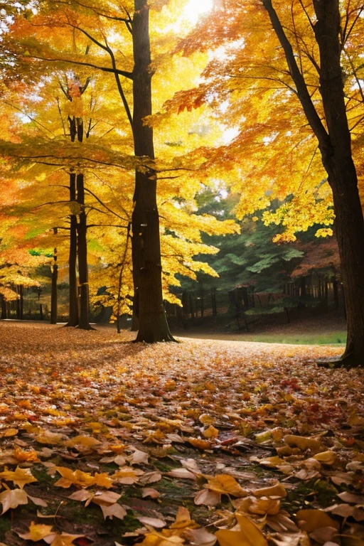 forest、autumn leaves