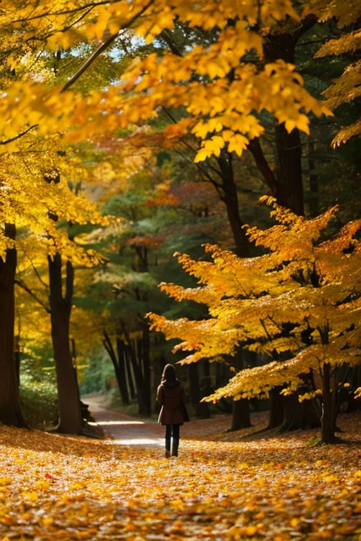 forest、autumn leaves