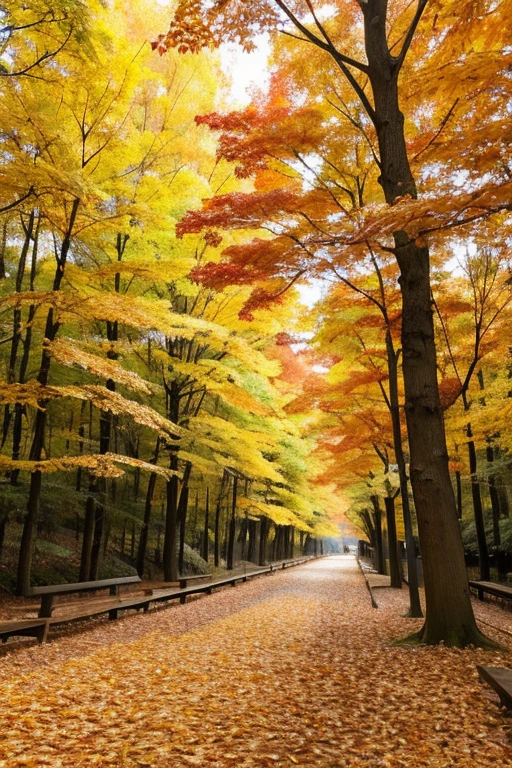 forest、autumn leaves