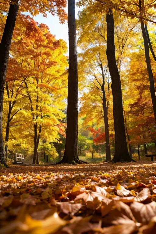 forest、autumn leaves