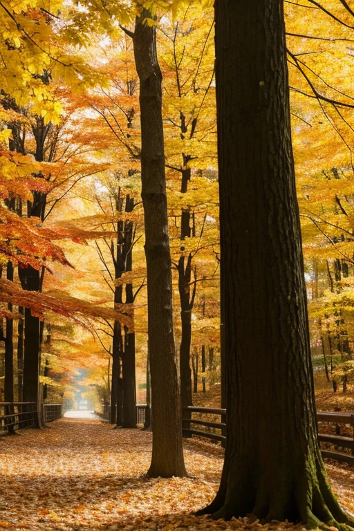 forest、autumn leaves