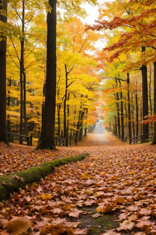 forest、autumn leaves