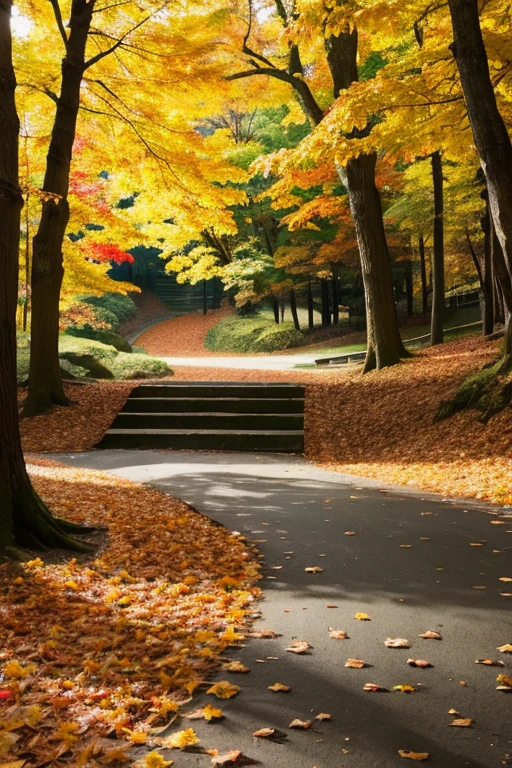 forest、autumn leaves