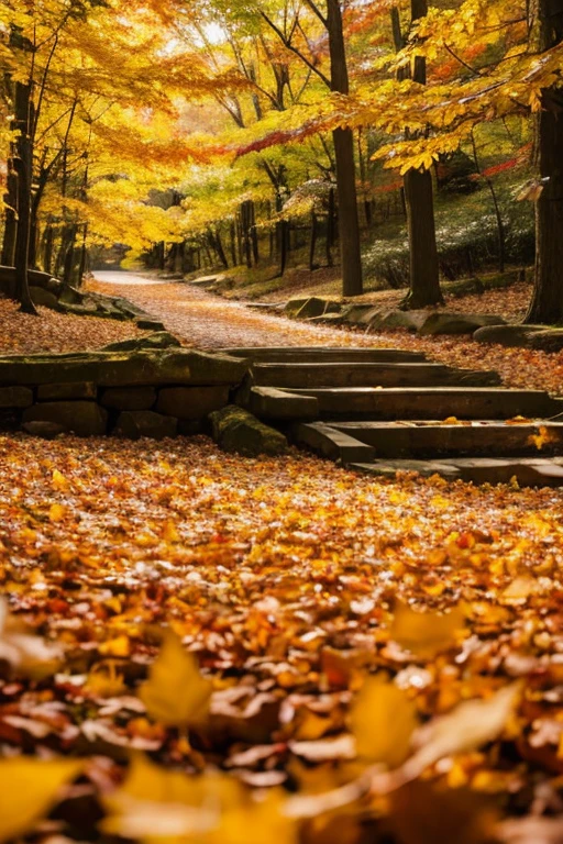 forest、autumn leaves