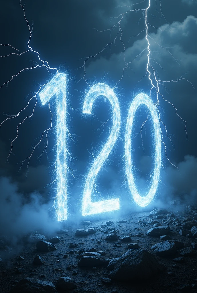 Number 120 drawn by lightning