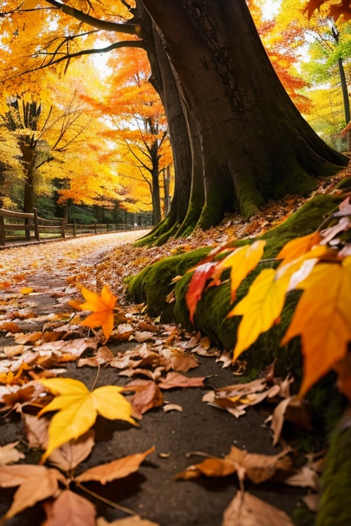 forest、autumn leaves