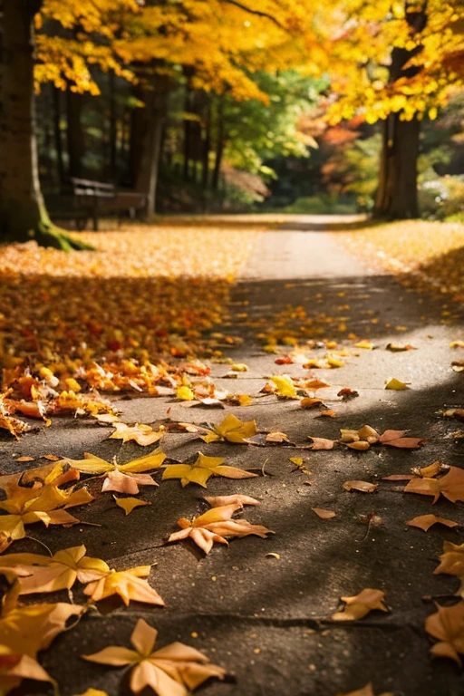 forest、autumn leaves
