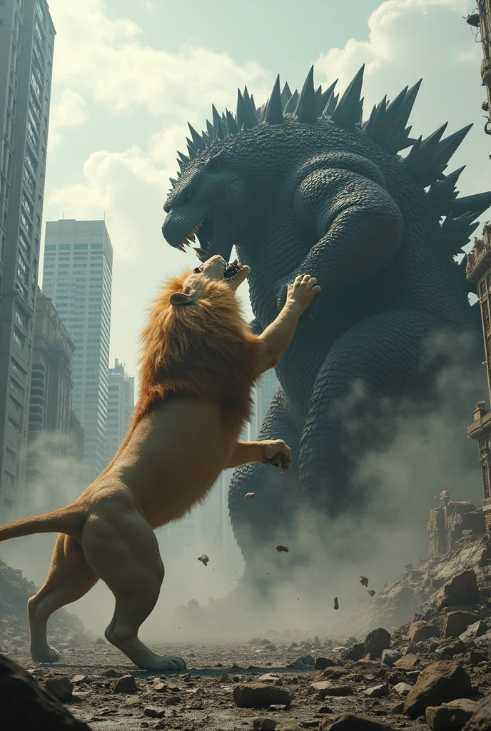 Lion and godzilla