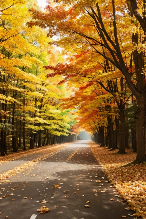 forest、autumn leaves