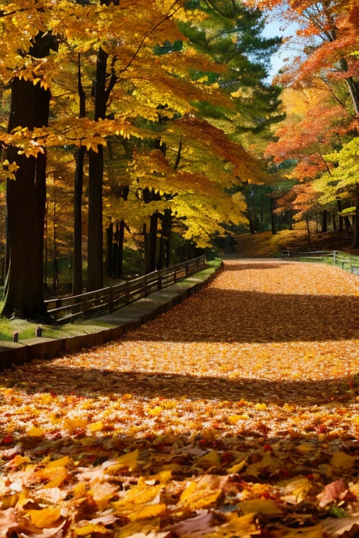 forest、Autumn leaves