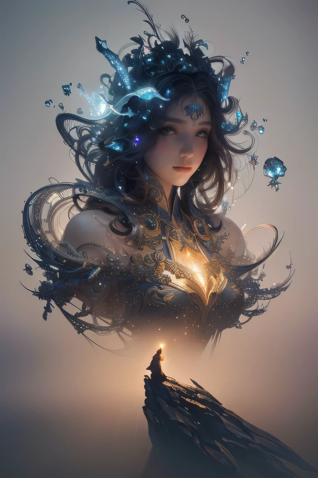 masterpiece, Highest quality, (Highly detailed CG Unity 8k wallpaper), (Highest quality), (Best illustrations), (Best Shadow), Absurd, Realistic lighting, (abyss), Beautiful sparkle, art：PeterMohrBacher,