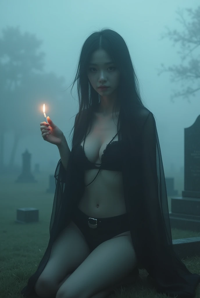 (Female ghost:1.7)、(((In the fog)))、((The body is blurred))、young woman、((Beauty))、Japanese、(cute)、1、((sexy))、Background Graveyard、(((Leaning on the grave)))、(((sexyな衣装)))、soul、(best quality,4K,8k,highres,masterpiece:1.2),ultra-detailed,(realistic,photorealistic,photo-realistic:1.37),HDR,uhd,studio lighting,ultra-fine painting,sharp focus,physically-based rendering,extreme detail description,professional,vivid colors,bokeh,cinematic lighting,dramatic shadow,