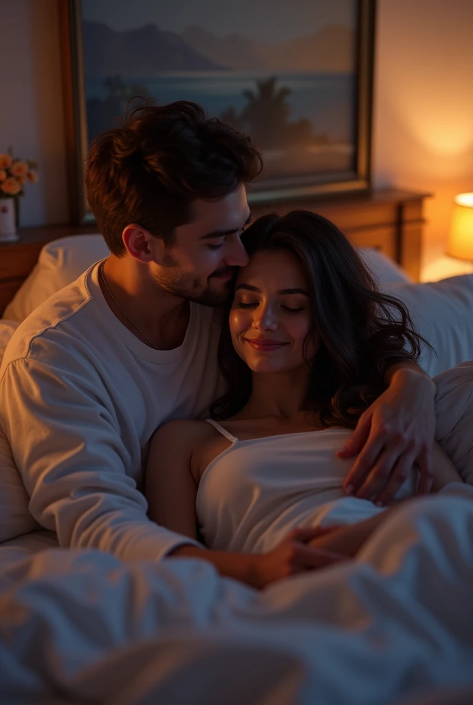 Good night boy friend girl friends bedroom romance 