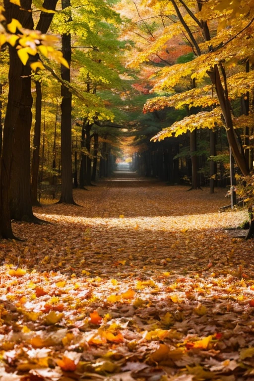 forest、autumn leaves