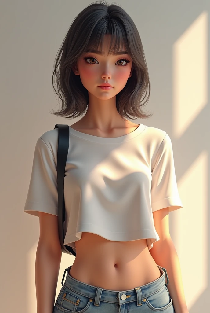High school girl sexy,3d render