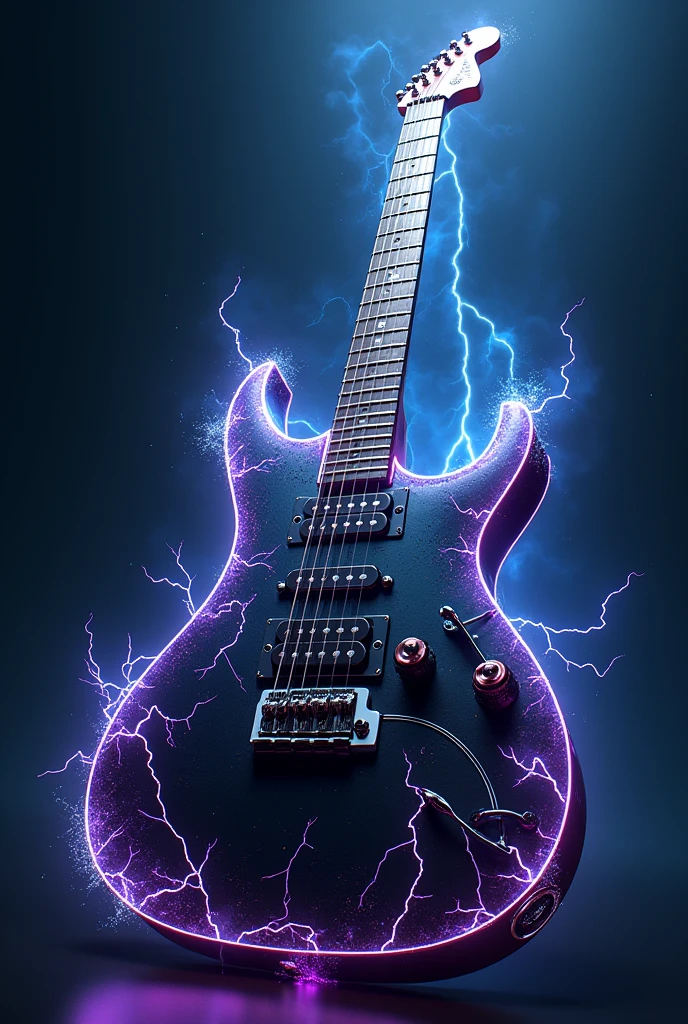 An electric guitar with the number 120 drawn in lightning bolts 