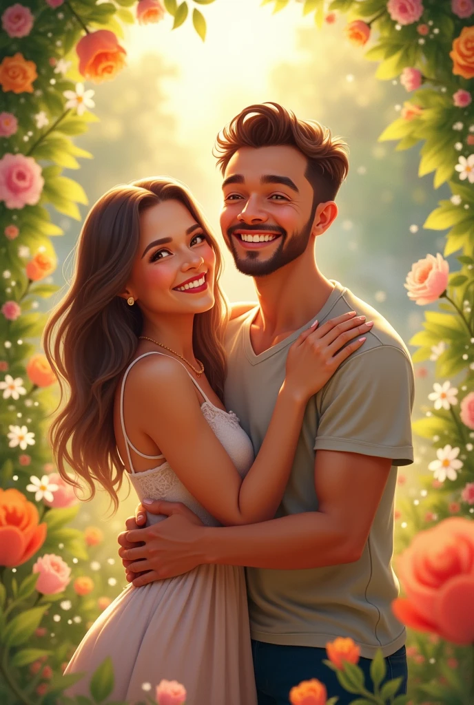 a very happy couple and a friend