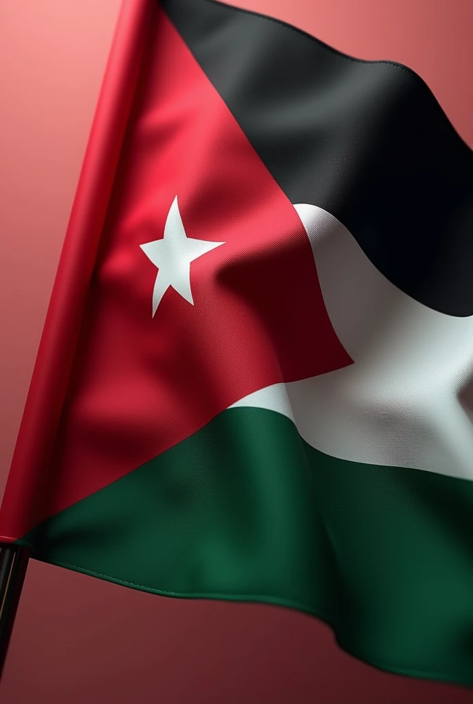a close up of a flag of jordan with a star on it, jordan, arabic, flag, rendered, red and black flags waving, wonderful, egypt, january, took on ipad, kurdistan, shutterstock, red and black flags, image, hurufiyya, edited, arab, high quality image”, israel, rendered image, highly rendered, great