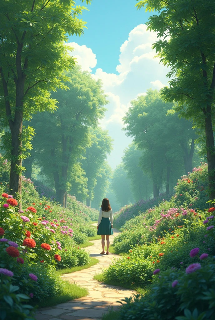 In a beautiful garden 