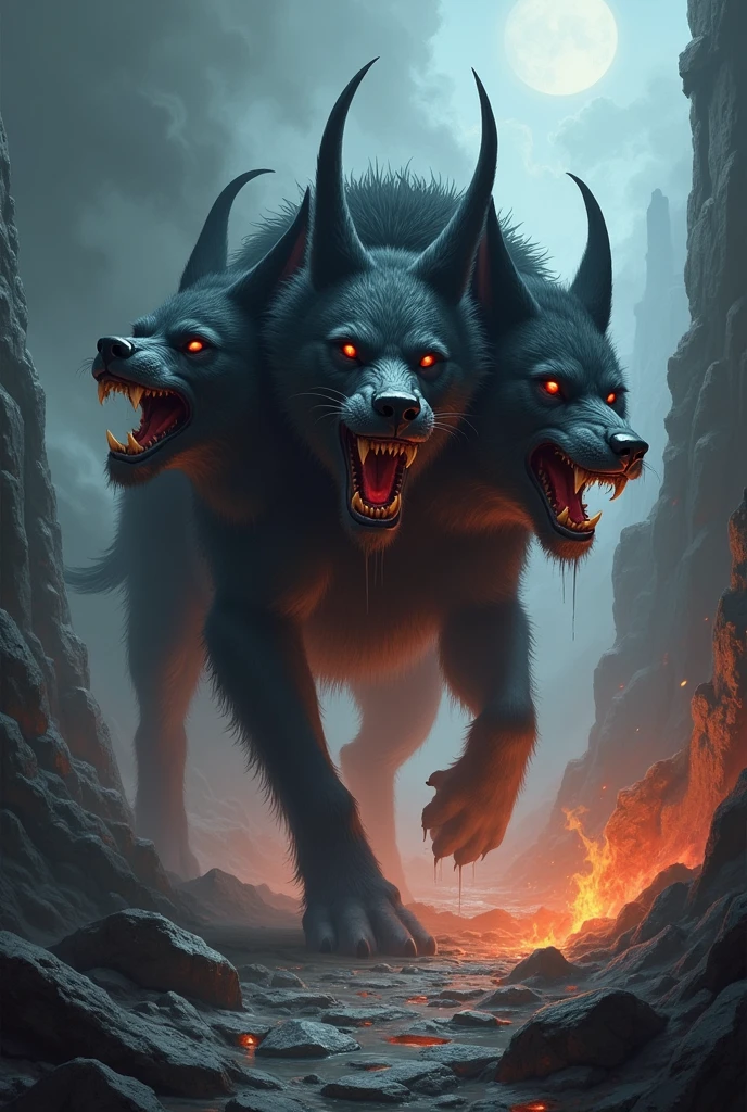 the three headed dog, Cerberus