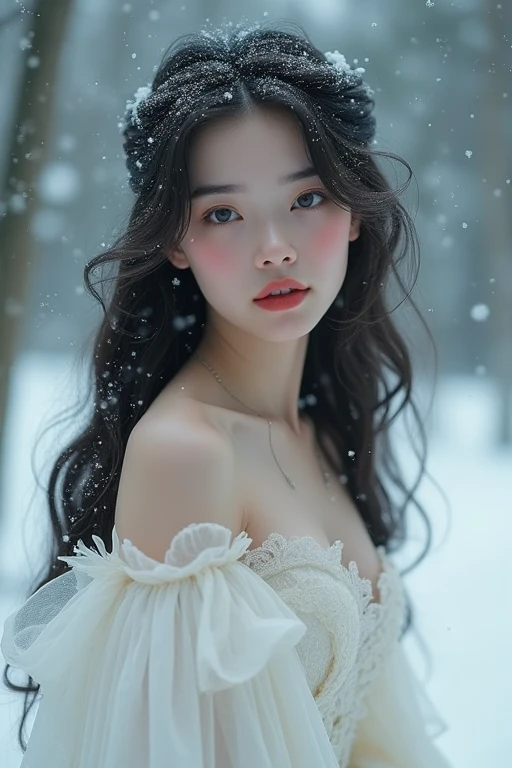 woman　snow white　Faint