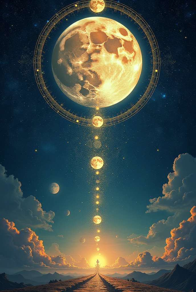 THOSE men showed me the other course, that of the moon, twelve great gates, crowned from west to east, by which the moon goes in and out of the customary times 2 It goes in at the first gate to the western places of the sun, by the first gates with thirty-one days exactly, by the second gates with thirty-one days exactly, by the third with thirty days exactly, by the fourth with thirty days exactly, by the fifth with thirty-one days exactly, by the sixth with thirty-one days exactly, by the seventh with thirty days exactly, by the eighth with thirty-one days perfectly, by the ninth with thirty-one days exactly, by the tenth with thirty days perfectly, by the eleventh with thirty-one days exactly, by the twelfth with twenty-eight days exactly 3 And it goes through the western gates in the order and number of the eastern, and accomplishes the three hundred and sixty-five and a quarter days of the solar year, while the lunar year has three hundred and fifty-four, and there are wanting to it twelve days of the solar circle, which are the lunar epacts of the whole year 4 [Thus, too, the great circle contains five hundred and thirty-two years] 5 The quarter of a day is omitted for three years, the fourth fulfils it exactly 6 Therefore they are taken outside of heaven for three years and are not added to the number of days, because they change the time of the years to two new months towards completion, to two others towards diminution 7 And when the western gates are finished, it returns and goes to the eastern to the lights, and goes thus day and night about the heavenly circles, lower than all circles, swifter than the heavenly winds, and spirits and elements and angels flying; each angel has six wings 8 It has a sevenfold course in nineteen years.